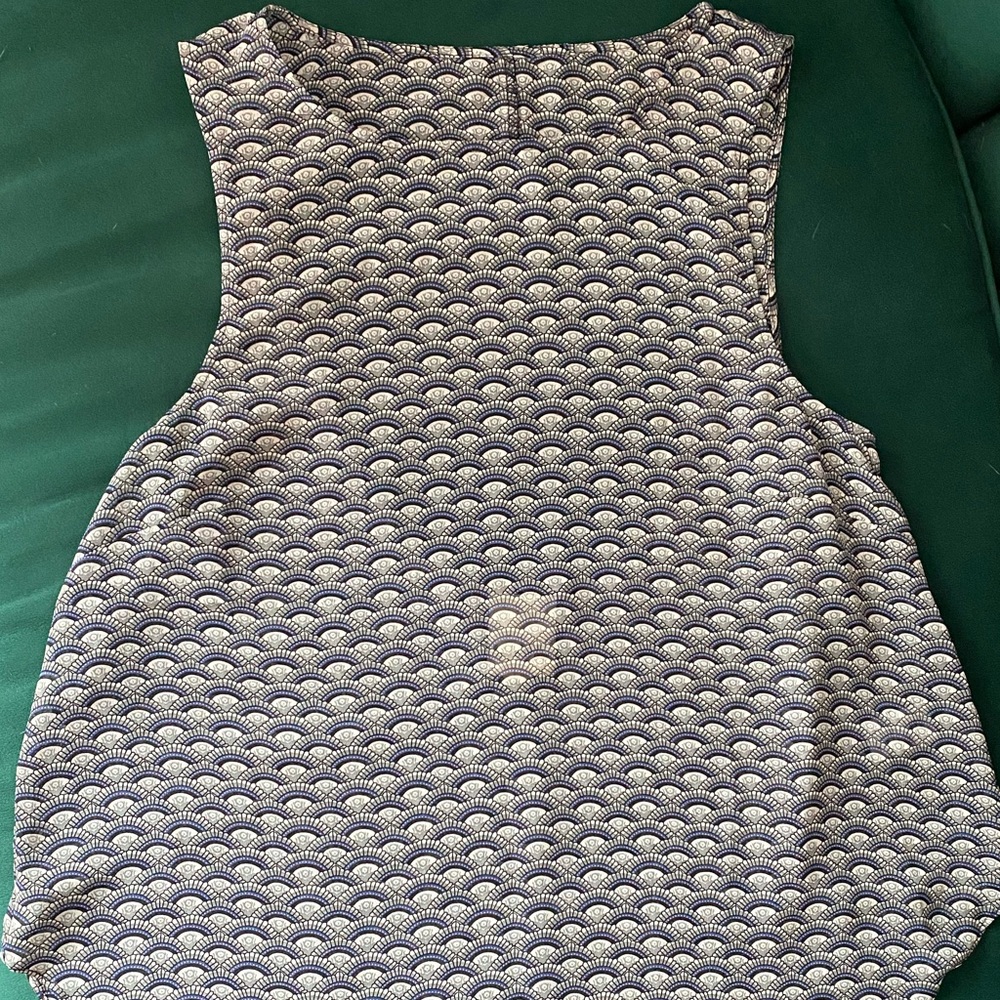 Geometric Sheer Open Back Blouse - size L